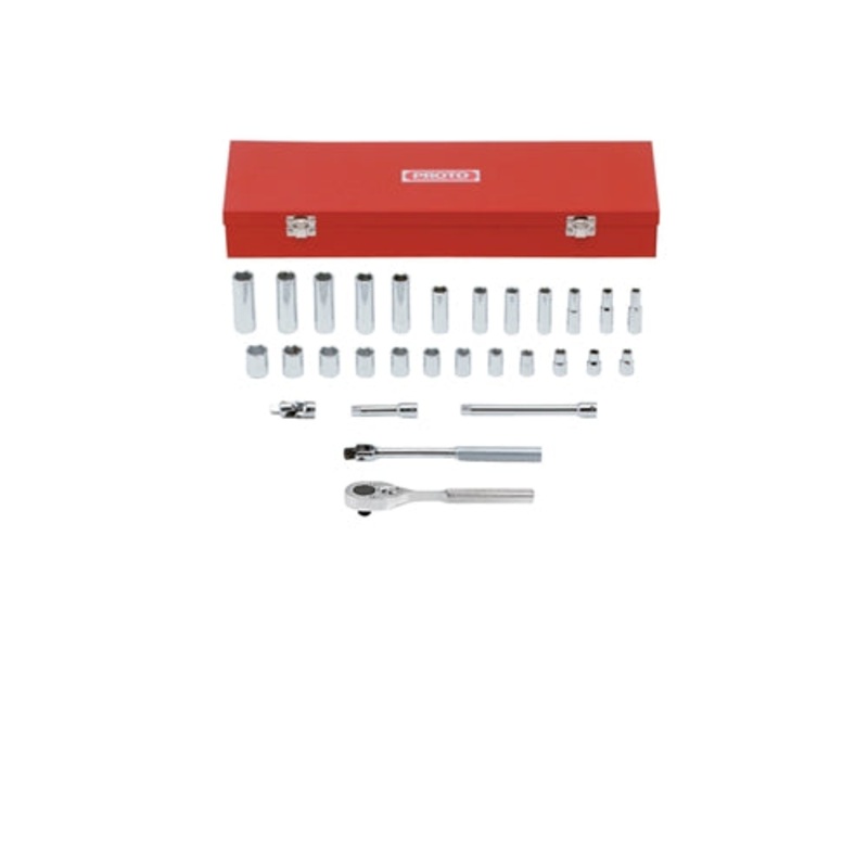 Proto J52220 3/8 Drive 29 Pc. Metric Socket Set – 6 Point