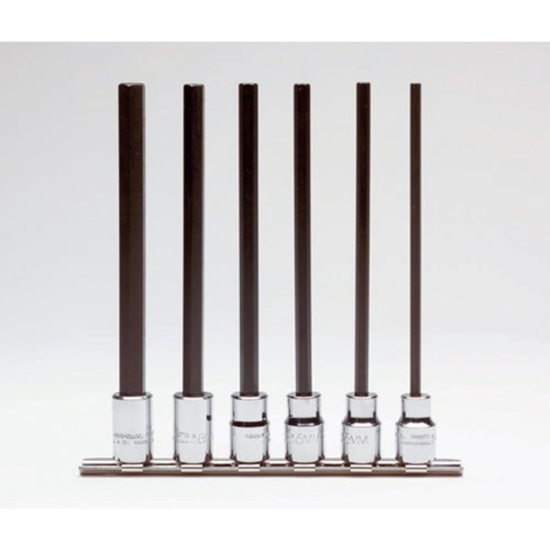 Proto J4990-SMXL 3/8 Drive 6 Piece Metric Extra Long Hex Bit Set