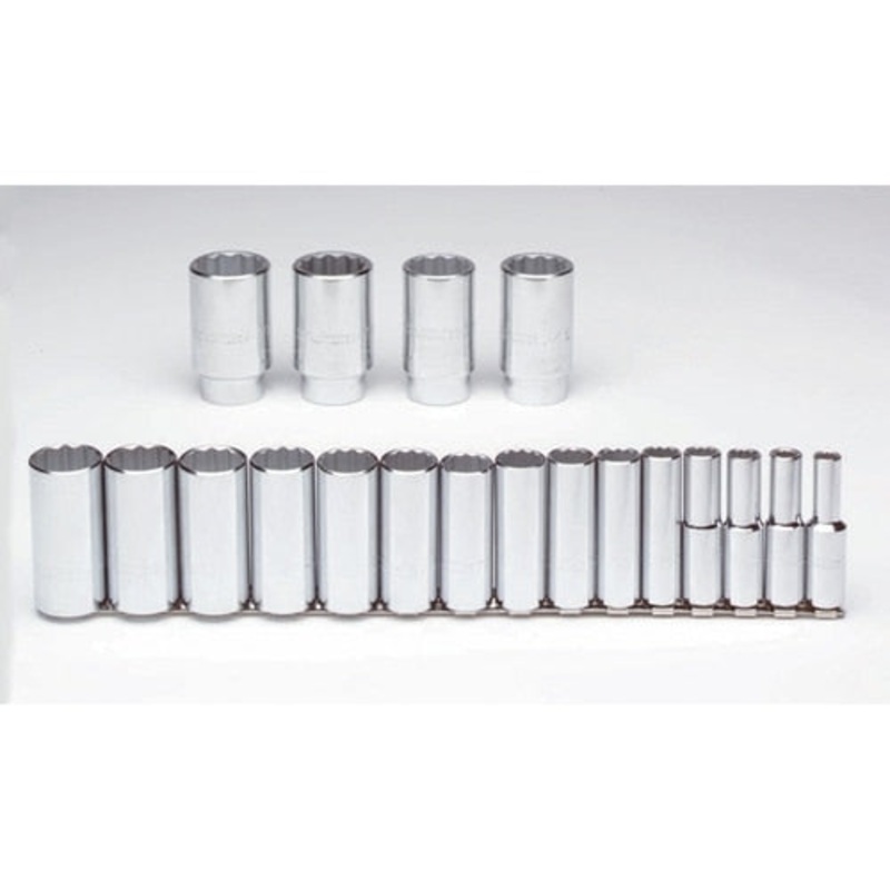 Proto J54105 1/2 Drive 19 Pc. Deep Socket Set – 12 Point