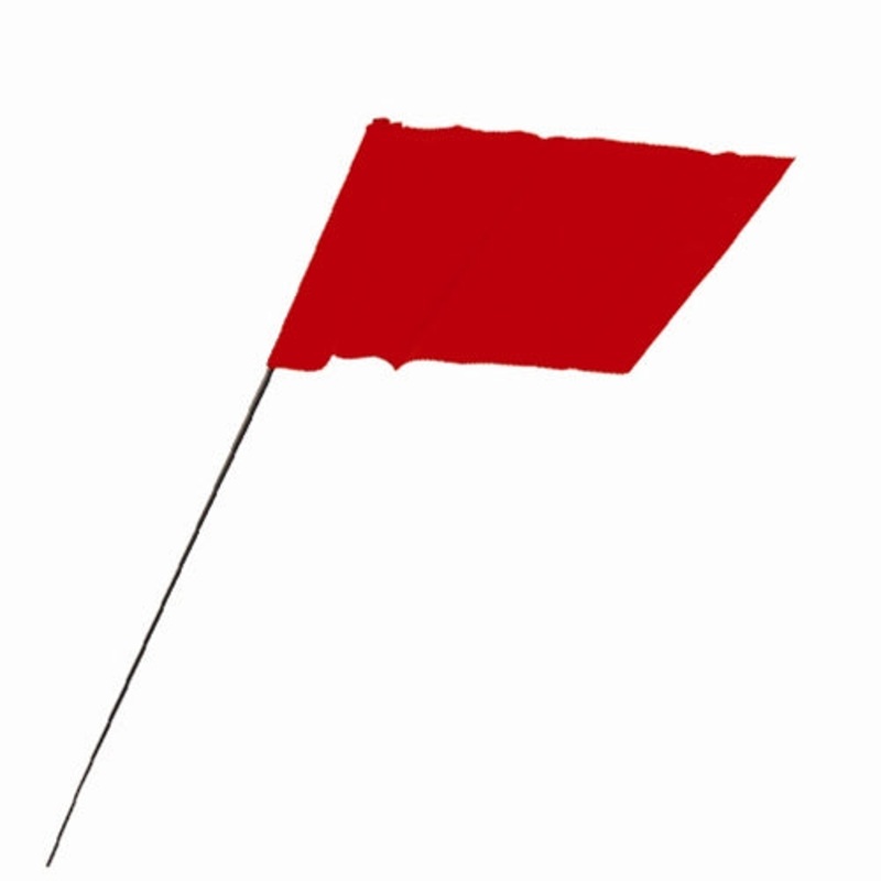 Empire Level 78-007 4×5 Red Stake Flag w/21 Wire Stem Pack of 100