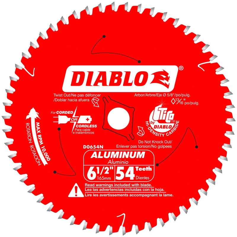 Diablo D0654N 6-1/2 x 54 Tooth Medium Aluminum Cutting Saw Blade