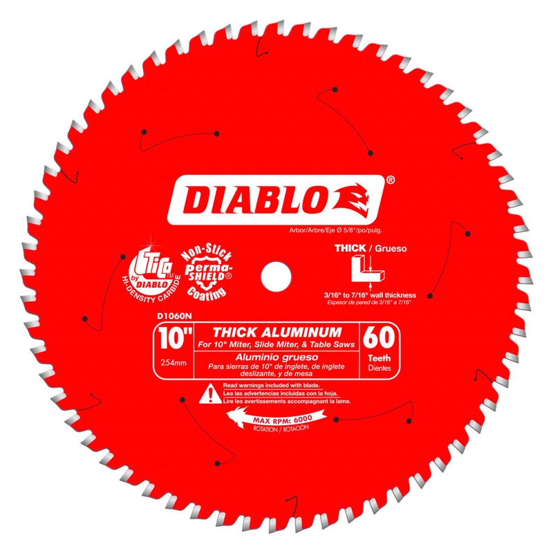 Diablo D1060N 10 x 60 Tooth Thick Aluminum Cutting Saw Blade