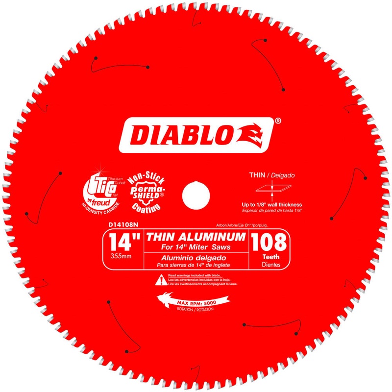 Diablo D14108N 14 x 108 Tooth Thin Aluminum Cutting Saw Blade