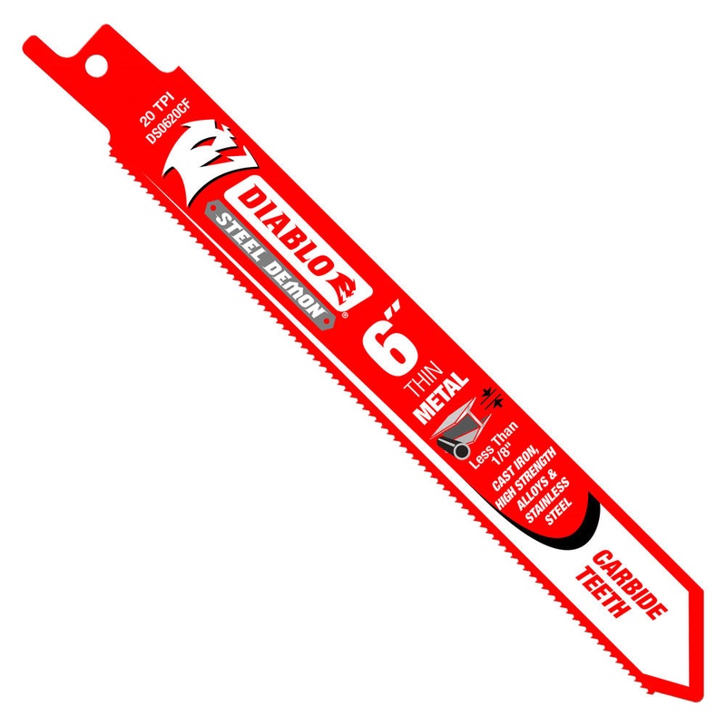 Diablo DS0620CF 6 Steel Demon Carbide Recip Blades for Thin Metal Cutting