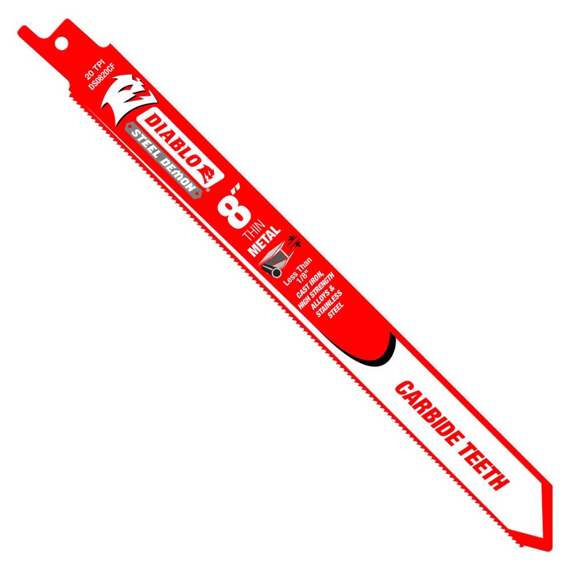 Diablo DS0820CF 8 Steel Demon Carbide Recip Blade for Thin Metal Cutting