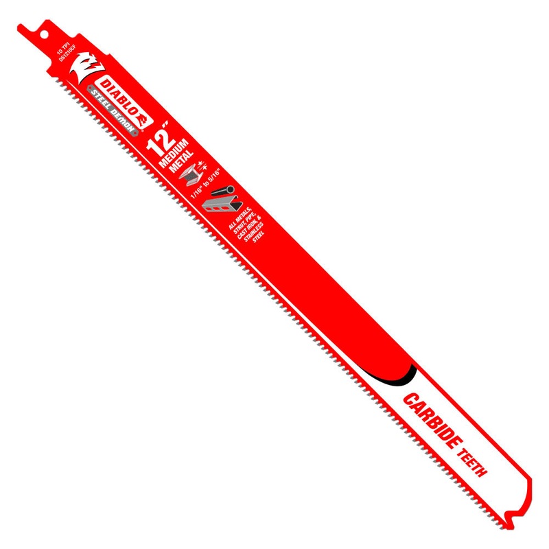 Diablo DS1210CF 12 Steel Demon Carbide Recip Blades – Medium Metal Cutting