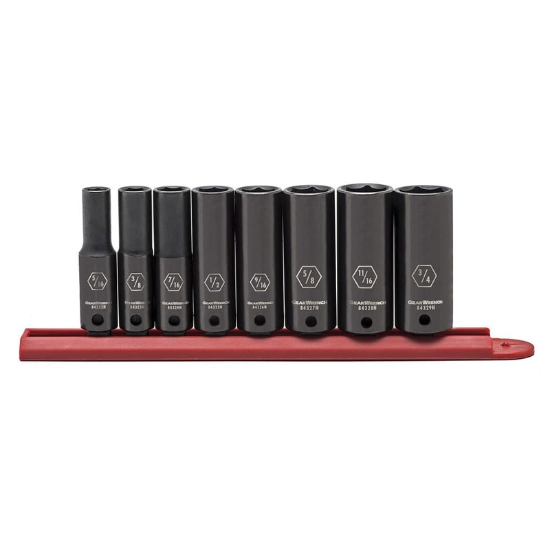 GearWrench 84915N 8 Pc. 3/8 Drive 6 Point Deep Impact SAE Socket Set
