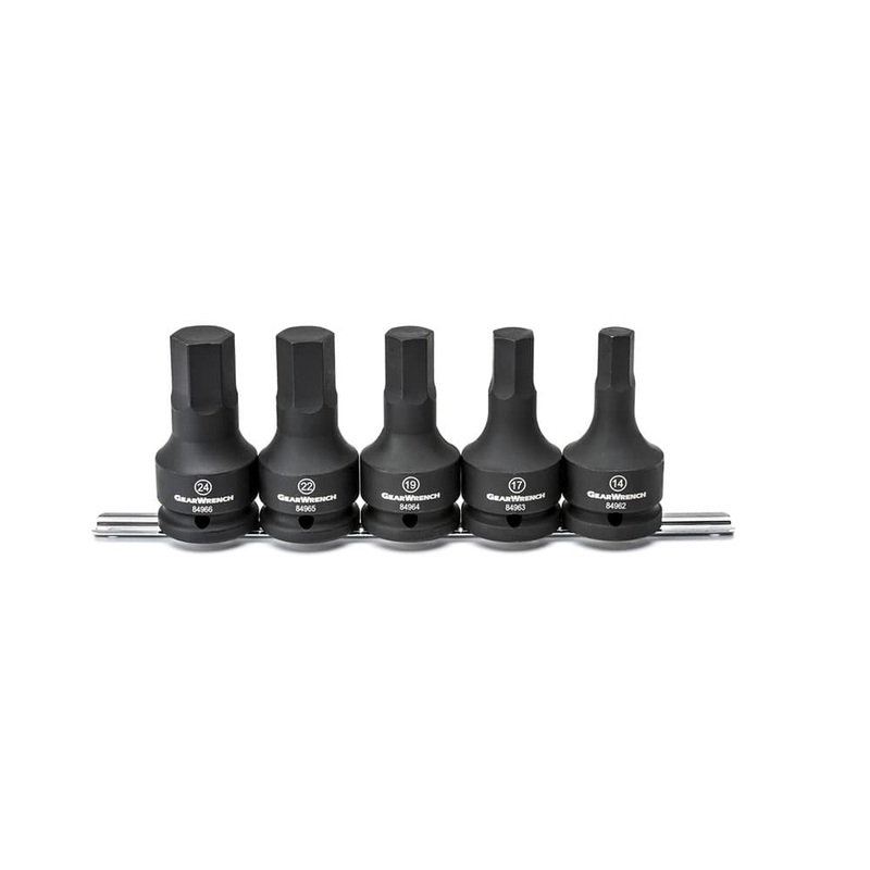 GearWrench 84968 5 Pc. 3/4 Drive Hex Bit Impact Metric Socket Set