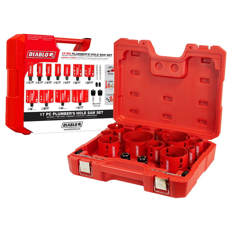 Diablo DHS17SPL 17 Pc Plumber’s Bi-Metal Hole Saw Set