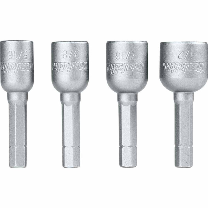 Makita B-59265 4 Pc. Magnetic Nutsetter Set, 5/16, 3/8, 7/16, 1/2