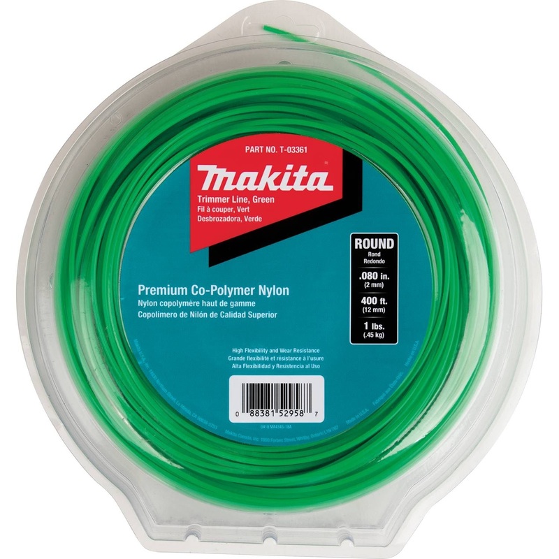 Makita T-03361 Round Trimmer Line, 0.080, Green, 400′, 1 lbs.
