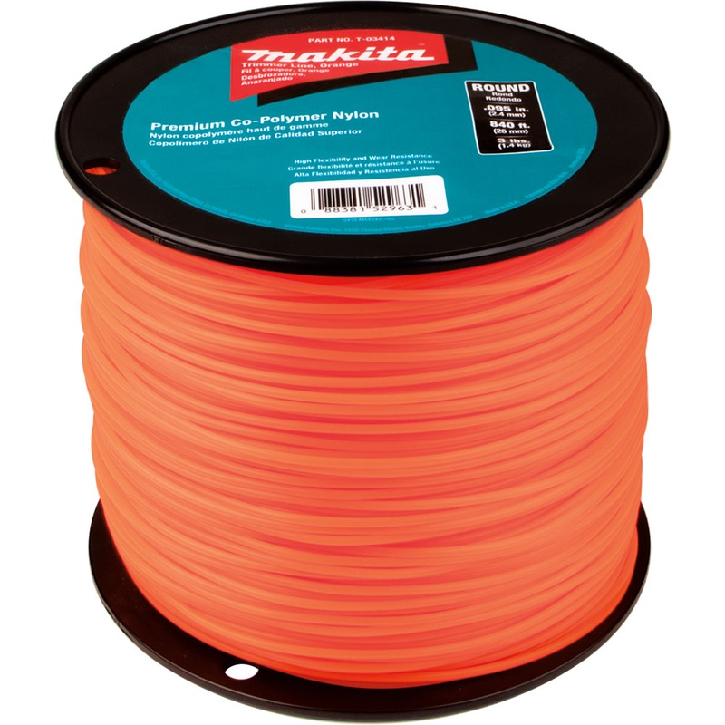 Makita T-03414 Round Trimmer Line, 0.095, Orange, 840′, 3 lbs.