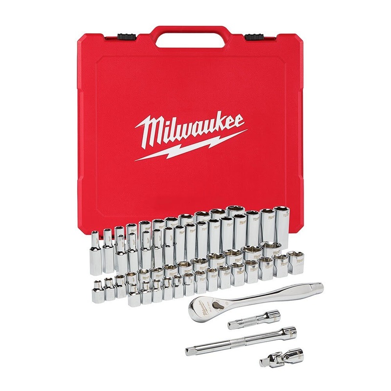 Milwaukee 48-22-9008 3/8 Drive 56 Piece Ratchet & Socket Set – SAE & Metric