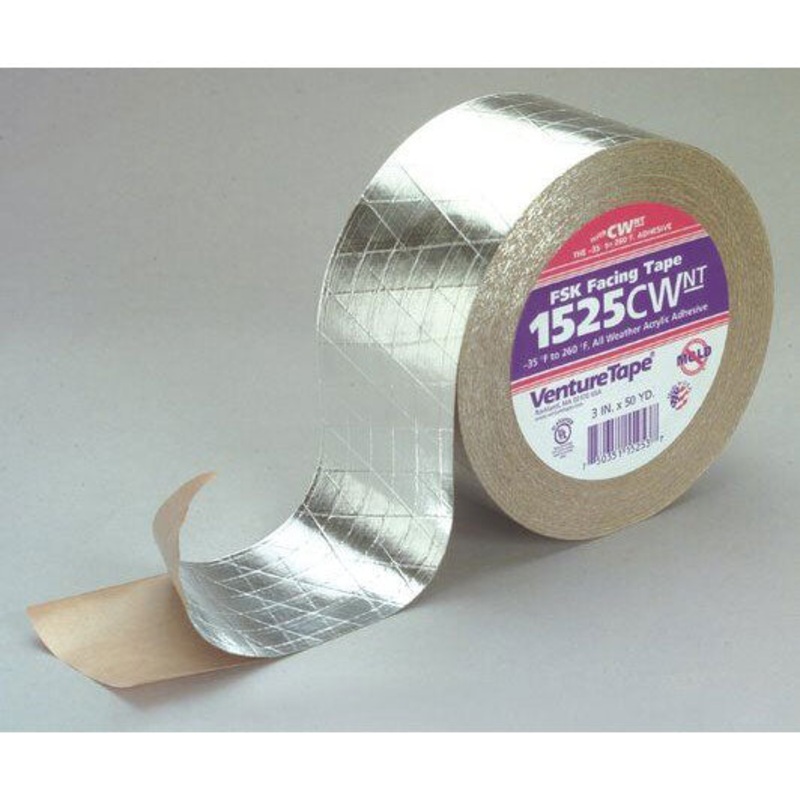 3M 1525CW-3 3 Venture Tape FSK Facing Tape Natural Aluminum