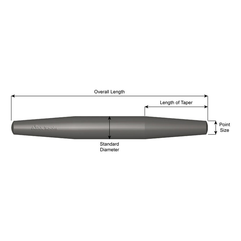 Ajax Tools 634 Standard Diameter 13/16 x 8 Barrel Pin, 3/8 Point