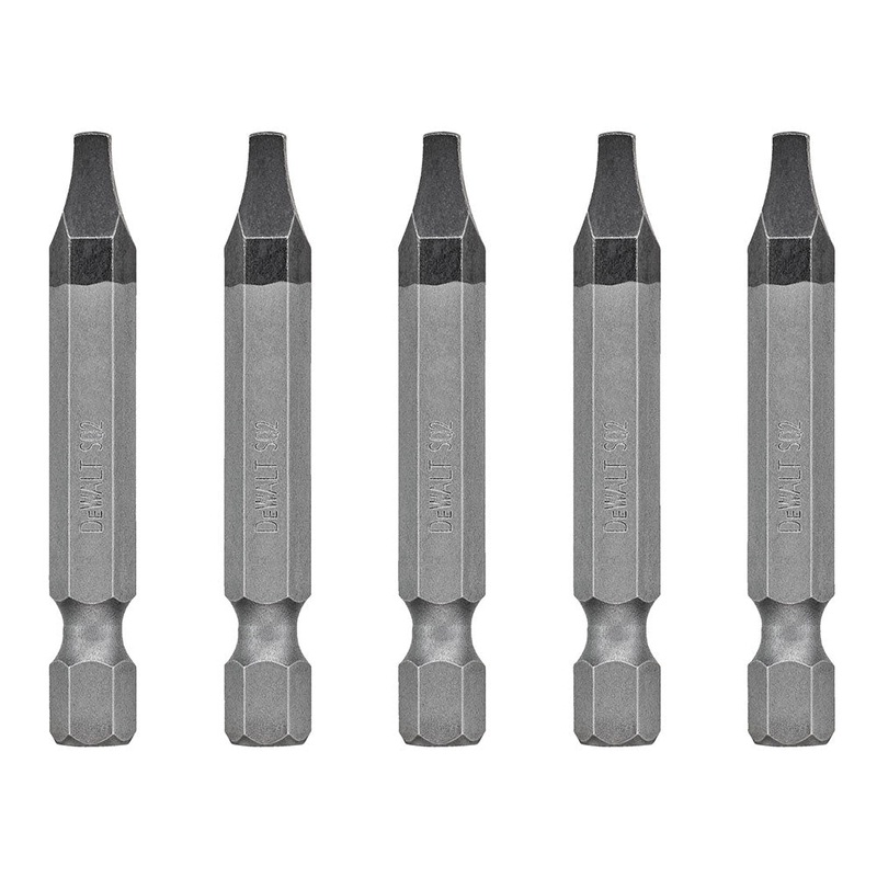 DeWalt DWA2SQ2-5L 2 Square/Robertson #2 Power Bits 5 Pack