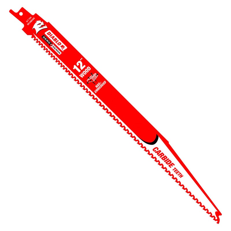 Diablo DS1206CWS10 12 Demo Demon Carbide Recip Blade for Nail-Embedded Wood, 10 Pack