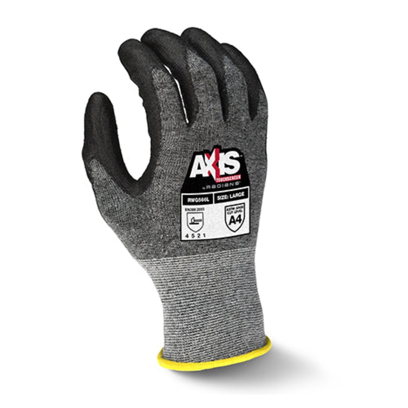 Radians RWG566XXL Axis Touchscreen Cut Protection Level A5 Work Glove, XXL