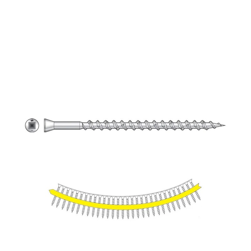 Simpson SSDTH3S Quik Drive Trim-Head Screw Sharp Point Collated #7 x 3 Type 305 Stainless Steel (1000 Pack)