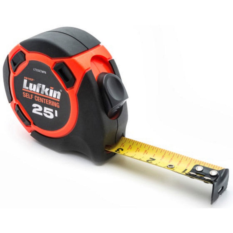 Crescent Lufkin L725SCTMPN 1 x 25′ Hi-Viz Orange Self-Centering Yellow Clad Tape Measure