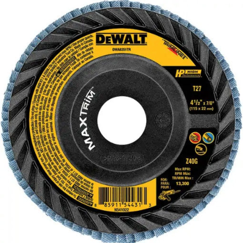 DeWalt DWA8358HTR 4-1/2 Steel Trimmable Flap Disc Z80 T27