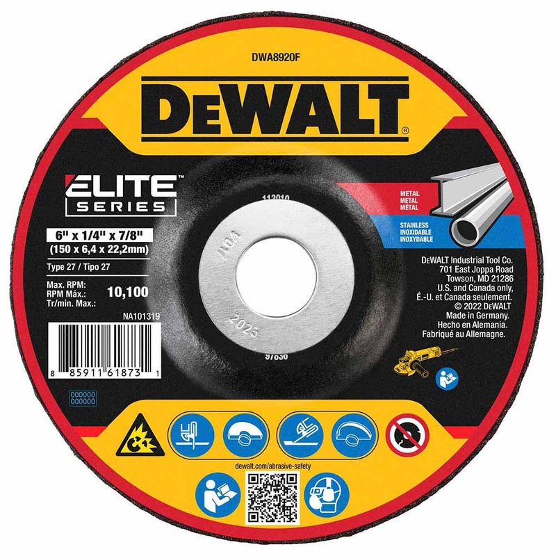 DeWalt DWA8920F ELITE SERIES Grinding Wheels 6 X 1/4 X 7/8