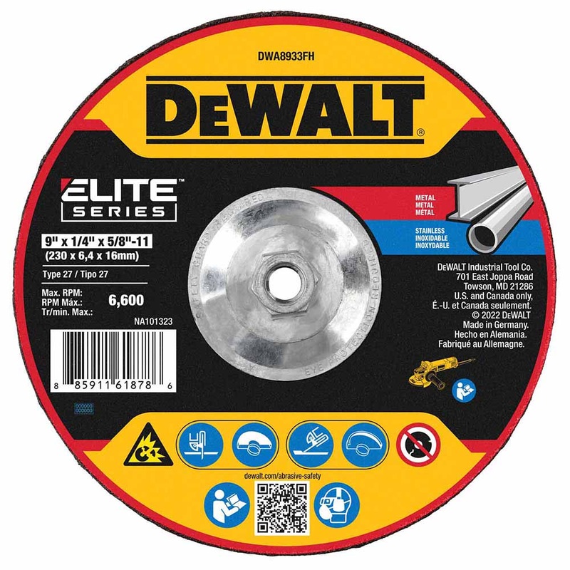 DeWalt DWA8933FH ELITE SERIES Grinding Wheels 9 X 1/4 X 5/8-11