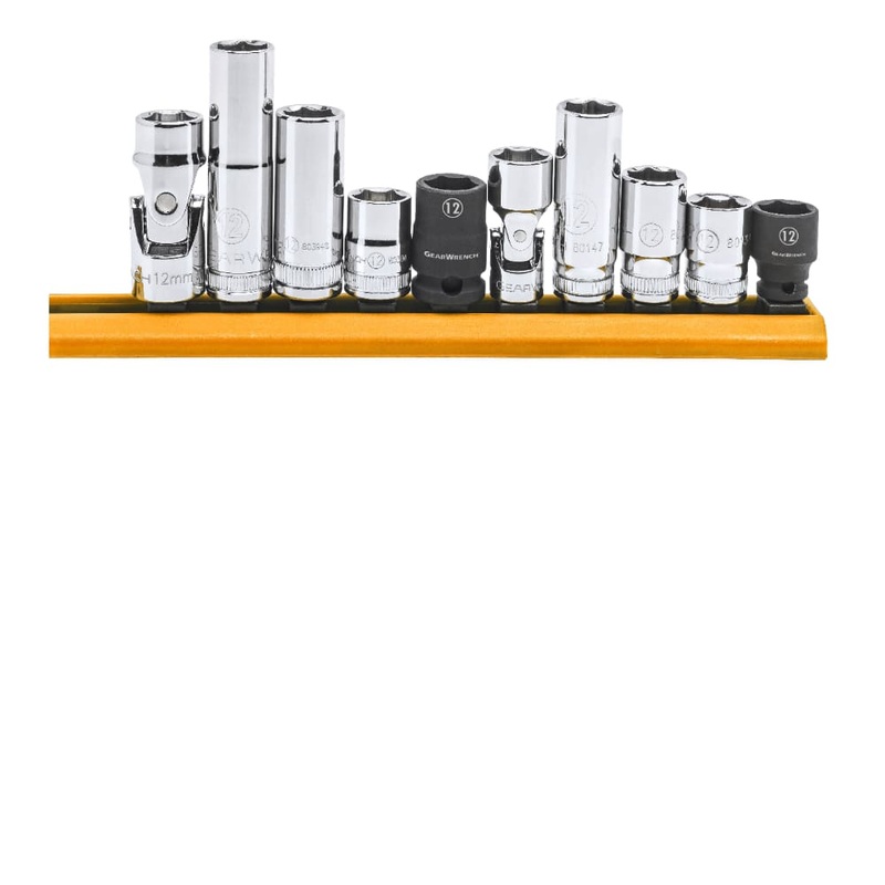 GearWrench 80576 10 Pc. 1/4 & 3/8 Drive 6 Point 12mm Socket Set
