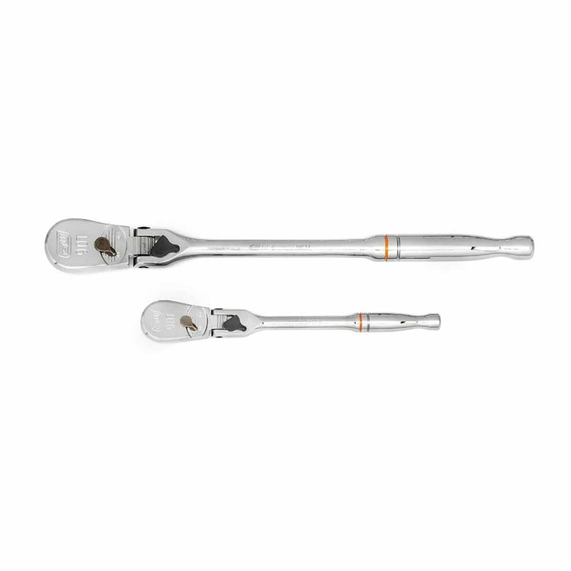 GearWrench 81274T 2 Pc. 1/4 & 3/8 Drive 90-Tooth Locking Flex Head Teardrop Ratchet Set