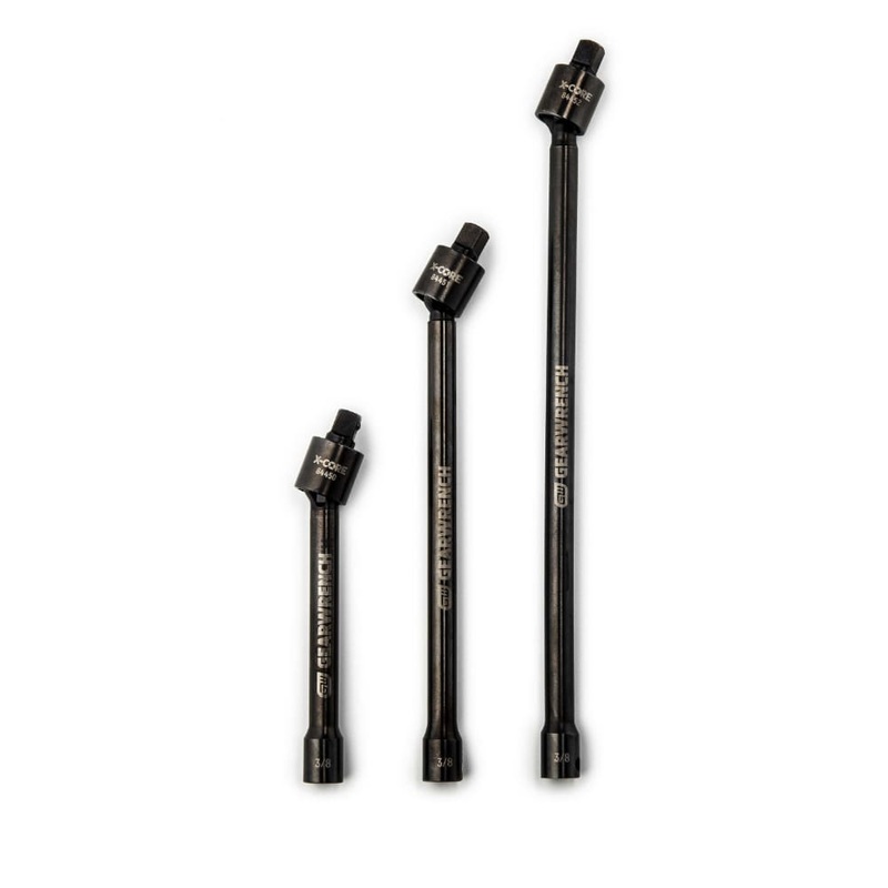GearWrench 84453 3/8 Drive X-Core Pinless Universal Joint Impact Extension Set 6, 9 & 12