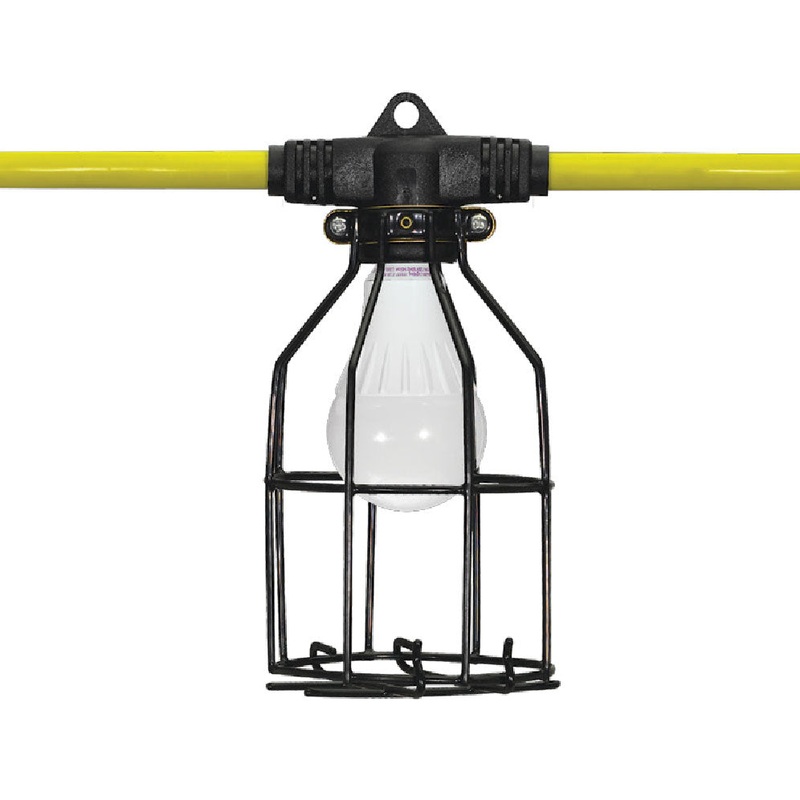 ProBuilt 121100 Hang-A-Light 12/3 STW 100′ LED Metal Cage String Light w/Bulbs