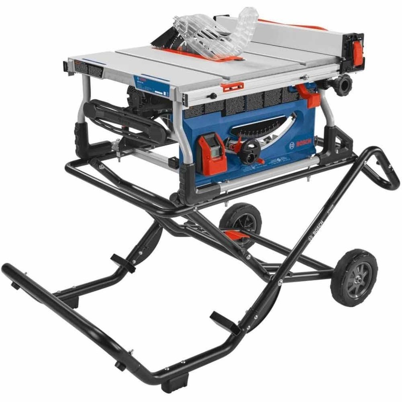 Bosch GTS15-10 15 Amp 10 Jobsite Table Saw with Gravity Rise Wheeled Stand