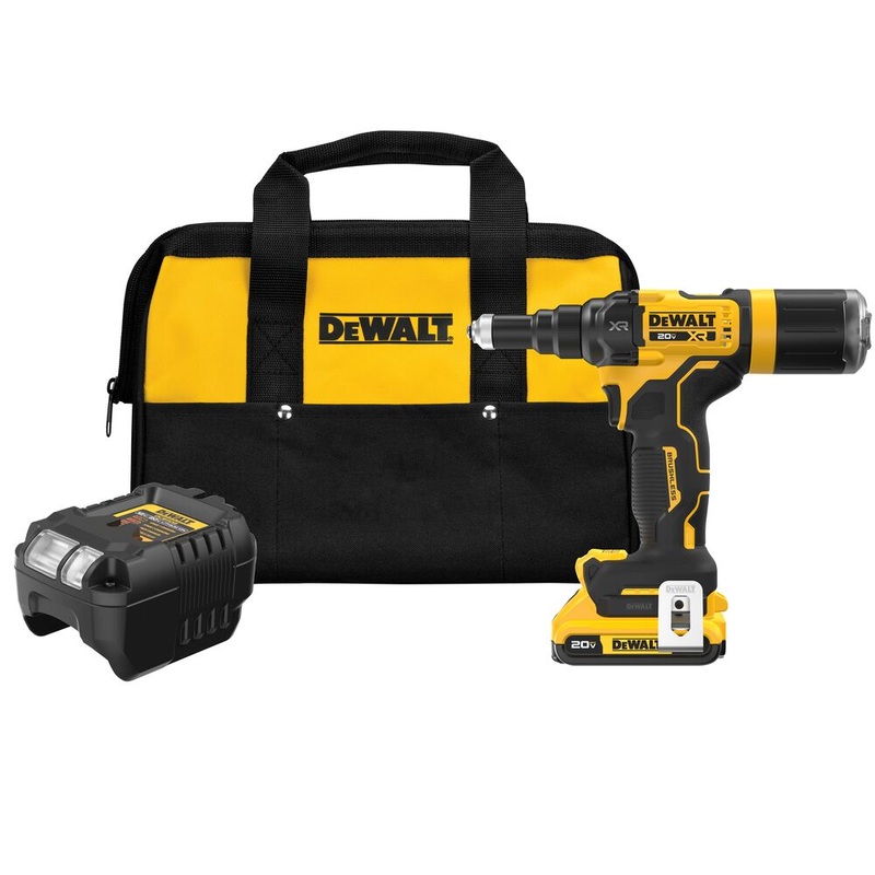 DeWalt DCF403D1 20V MAX XR Brushless Cordless 3/16 Rivet Tool Kit