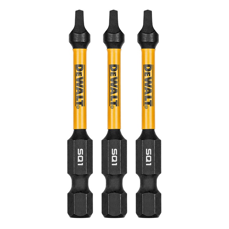 DeWalt DWAF2SQ1IR3  SQ1 FLEXTORQ 1/4 x 2.25in Impact Driver Bits, 3-Pack
