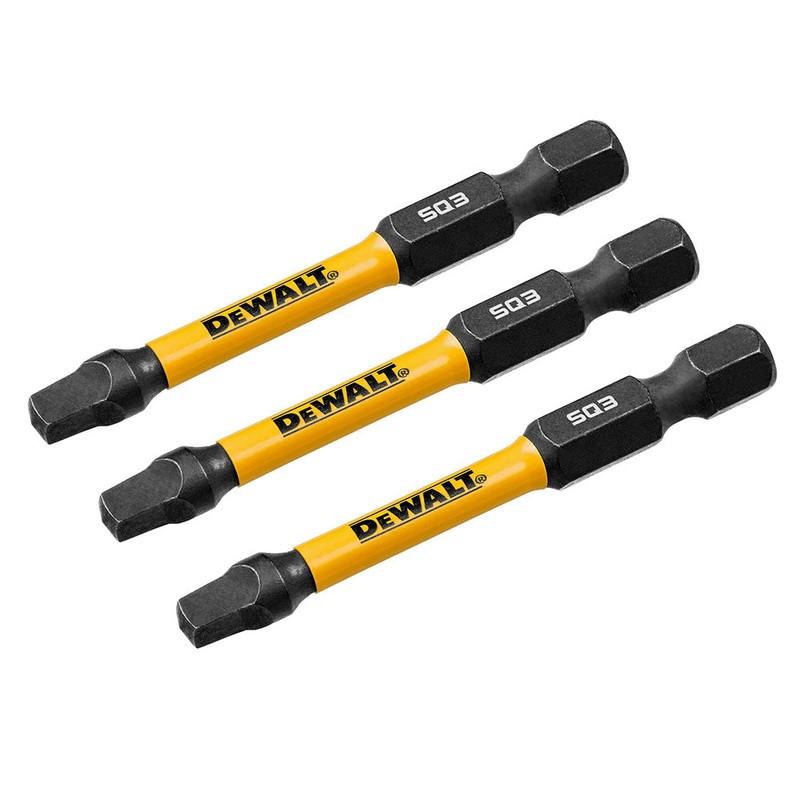 DeWalt DWAF2SQ3IR3  SQ3 FLEXTORQ 1/4 x 2.25in Impact Driver Bits, 3-Pack