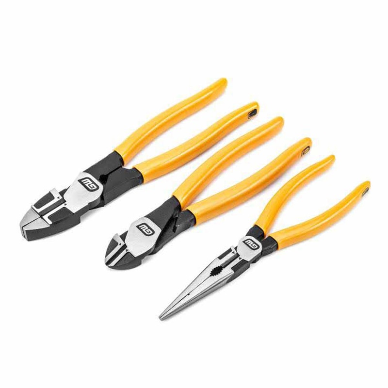 GearWrench 82202-06 3 Piece PITBULL Dipped Handle Electrician’s Plier Set