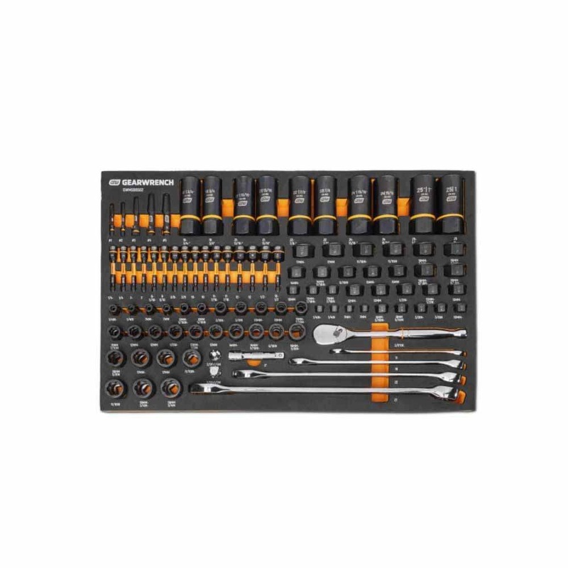 Gearwrench GWMSBBS02 97 Piece 1/4, 3/8, 1/2 Drive Bolt Biter Mechanics Tool Set in Foam Storage Tray