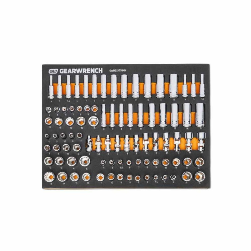 Gearwrench GWMSSKT14MM 89 Piece 1/4 Drive Master Metric Socket Set in Foam Storage Tray