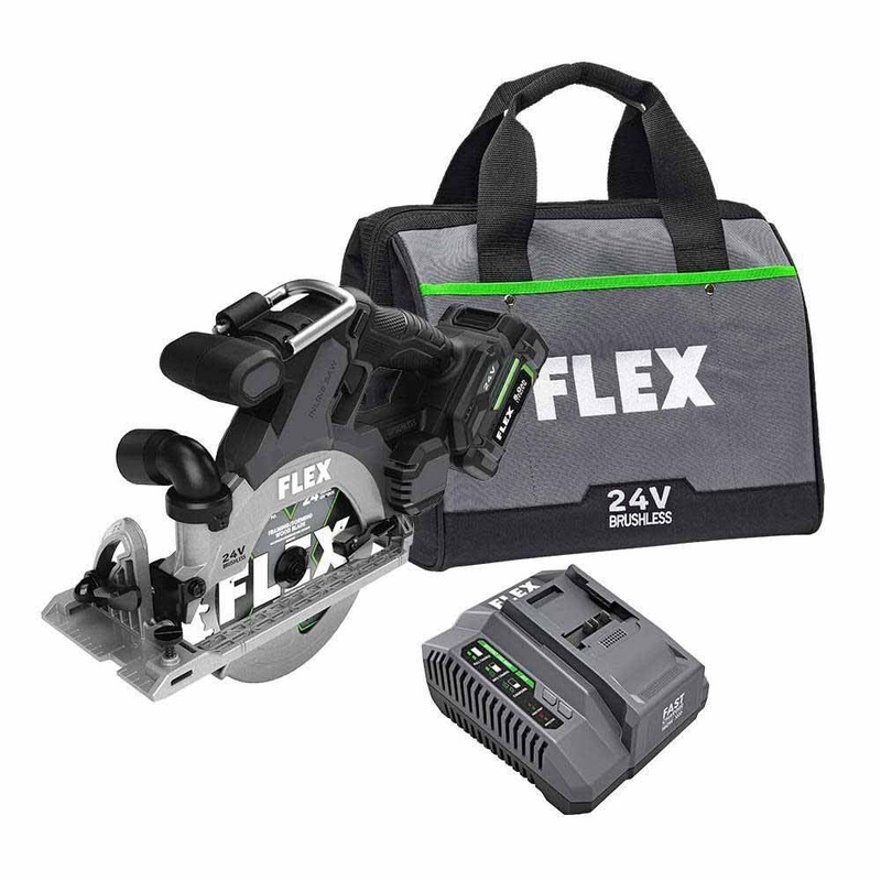 Flex FX2131A-1C 24V 6-1/2 In-Line Circular Saw Kit