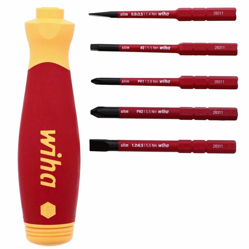 Wiha 28345 6 Piece Insulated SlimLine PocketMax Multi-Driver