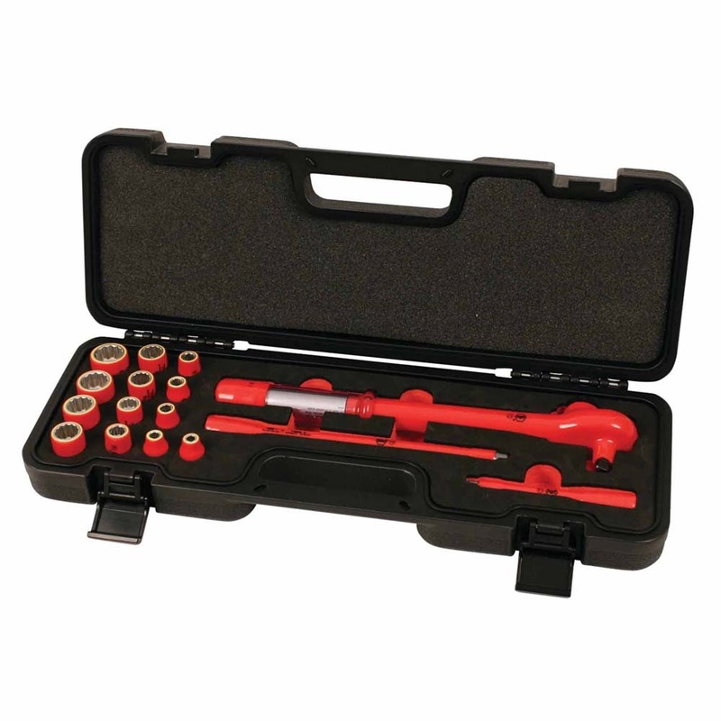 Wiha 30190 16 Piece Insulated 3/8 Drive Torque 12 Point Socket Set – SAE