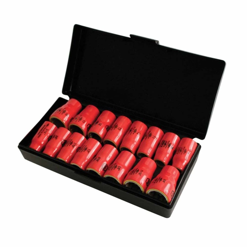Wiha 31491 16 Piece Insulated Socket Set 3/8 Drive – Metric
