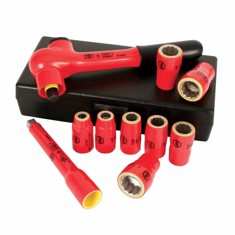 Wiha 31590 10 Piece Insulated Socket Set 3/8 Drive – Metric