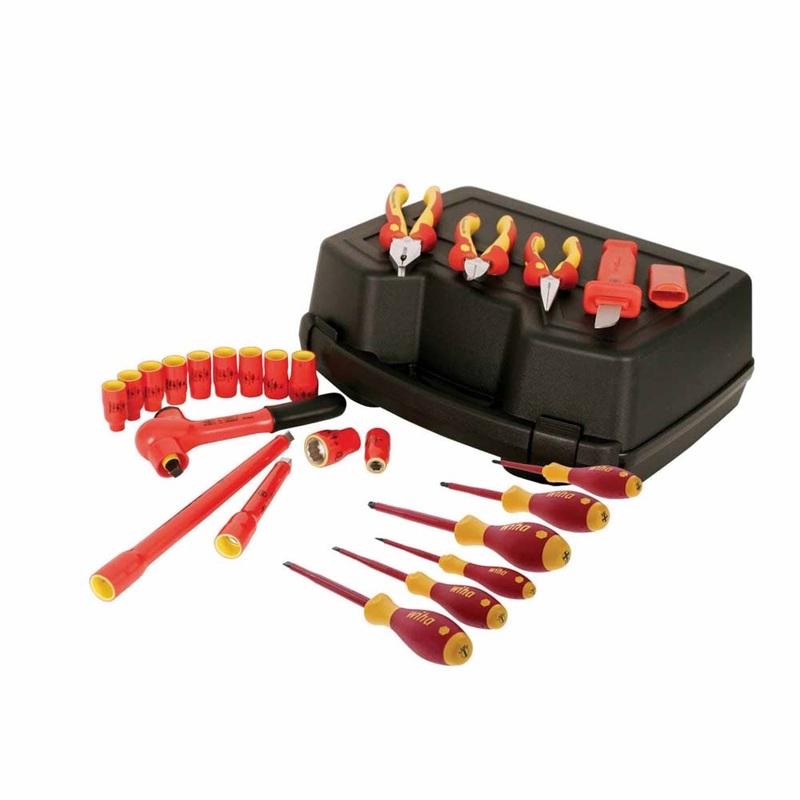 Wiha 31592 24 Piece Insulated Socket Set 3/8 Drive -Metric