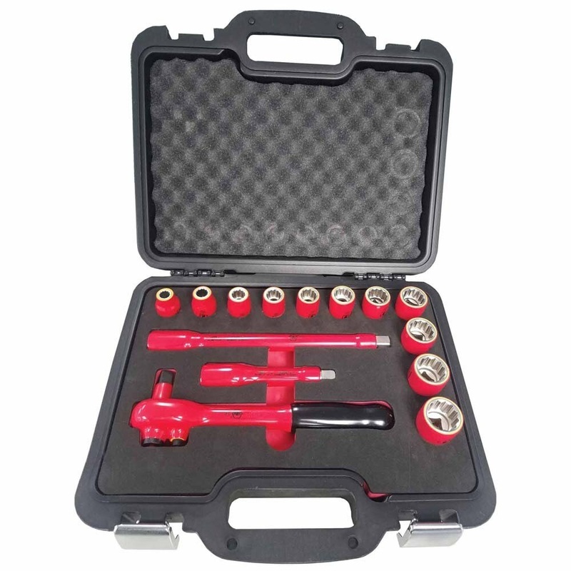 Wiha 31694 14 Piece Insulated Socket Set 1/2 Drive – Metric