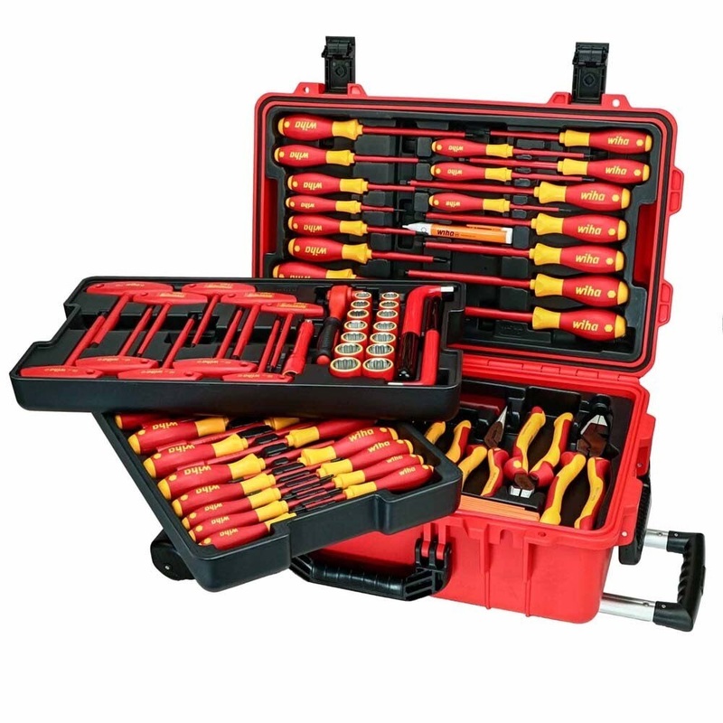 Wiha 32800 80 Piece Master Electrician’s Insulated Tools In Rolling Hard Case