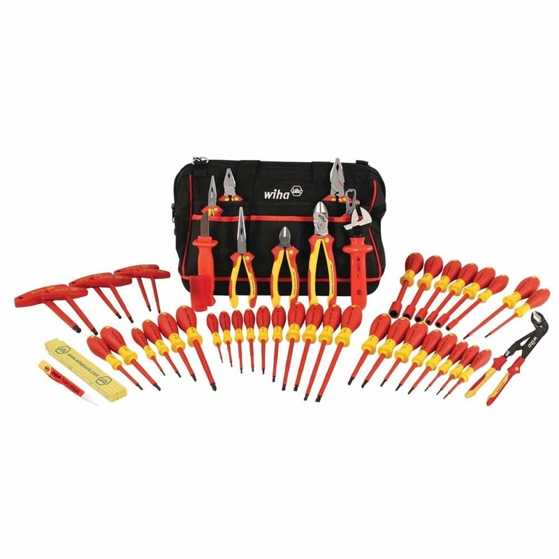 Wiha 32874 50 Piece Master Electrician’s Insulated Tool Set In Canvas Tool Bag