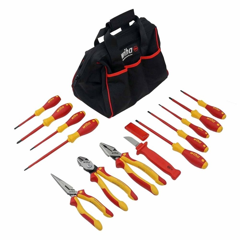 Wiha 32878 14 Piece Master Electrician’s Insulated Tool Set in Canvas Tool Bag