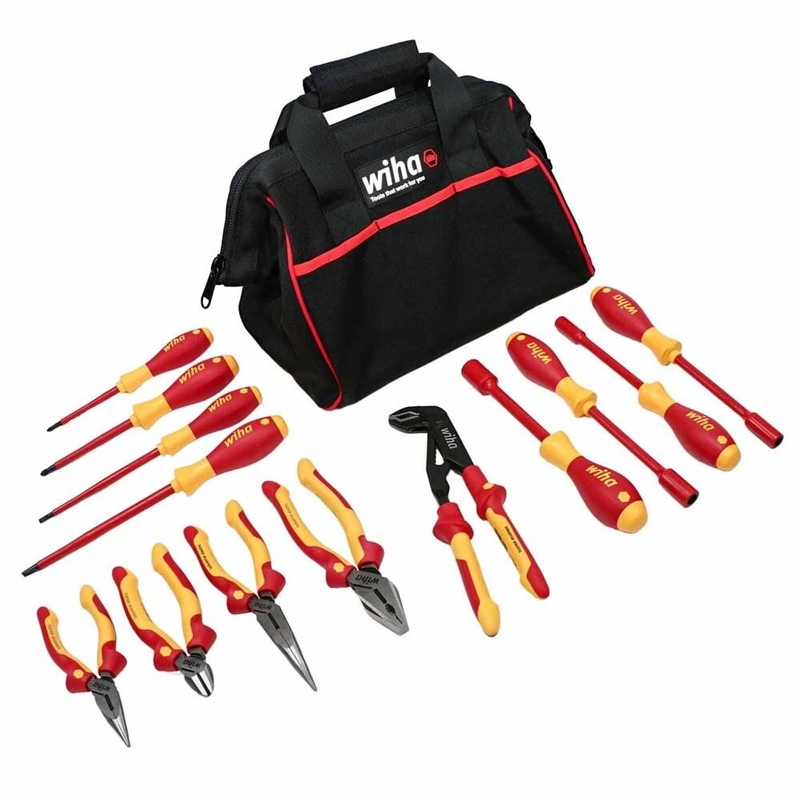 Wiha 32894 13 Piece Master Electrician’s Insulated Tool Set in Canvas Tool Bag