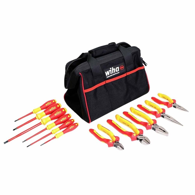 Wiha 32977 11 Piece Master Electrician’s Insulated Tool Set in Canvas Tool Bag
